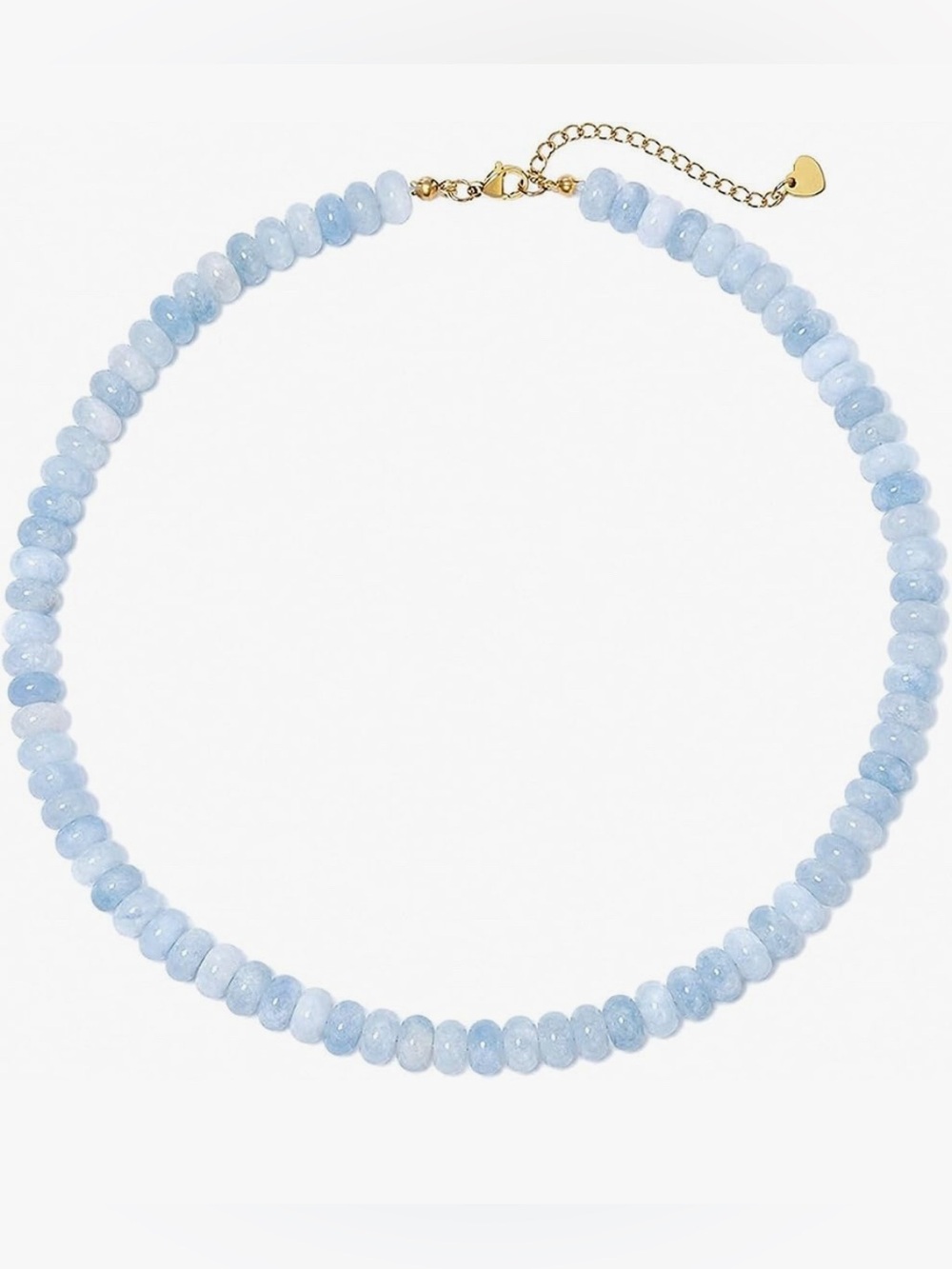 Natural Gemstone Light Blue Beaded Necklace - Picture 4 of 4